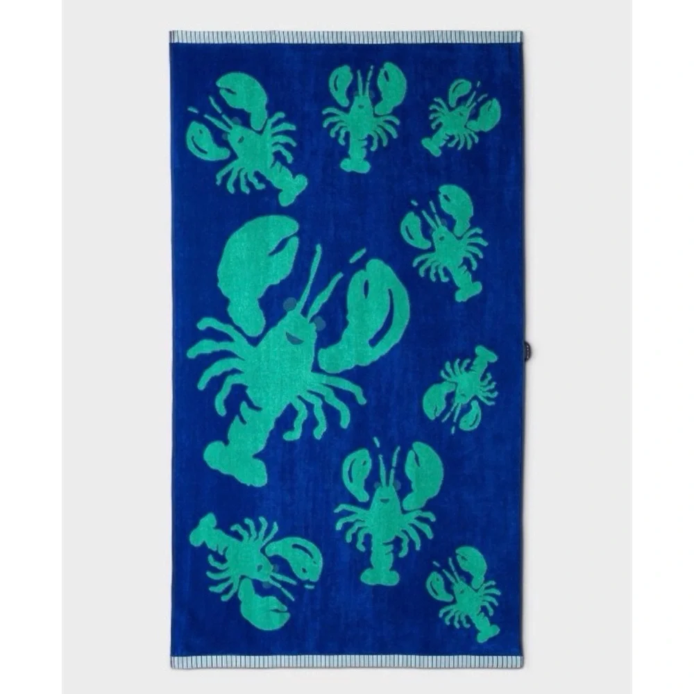 Roller Rabbit x Target Lobsters Beach Towel Cobalt‎ Blue